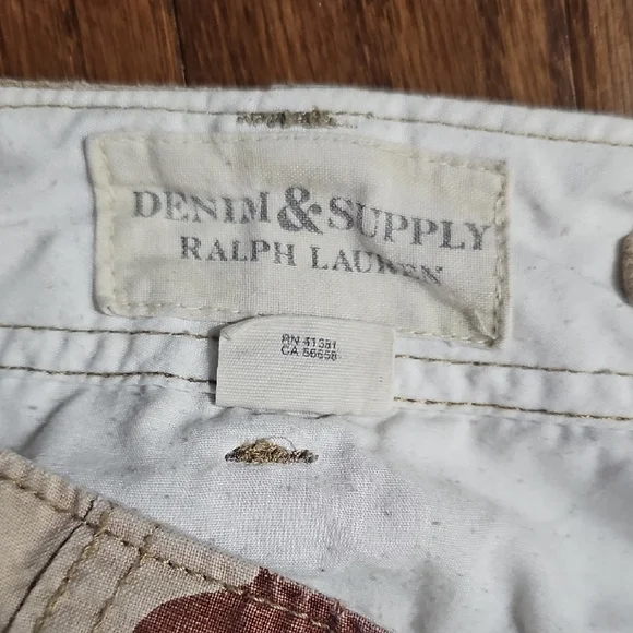 Denim & Supply Ralph Lauren Camo Tan and Brown Cargo Shorts - Picture 2 of 3